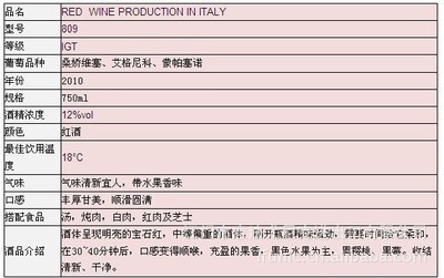 供应意大利罗兹葡萄酒809_食品、饮料_世界工厂网中国产品信息库