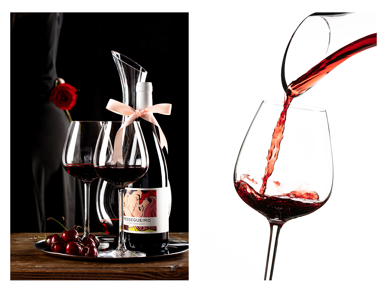 红酒的产品摄影